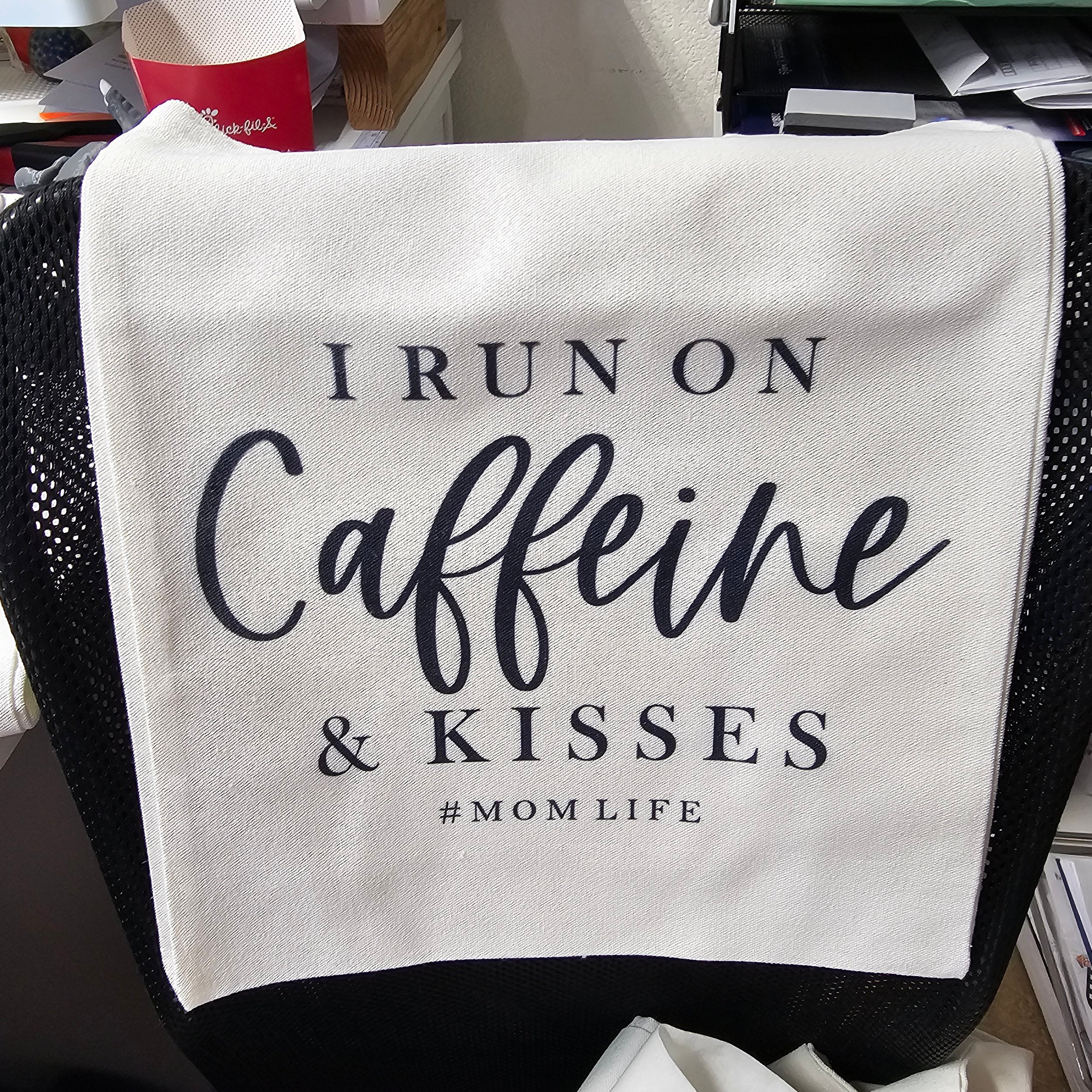 Caffeine and Kisses Canvas Tote Bag