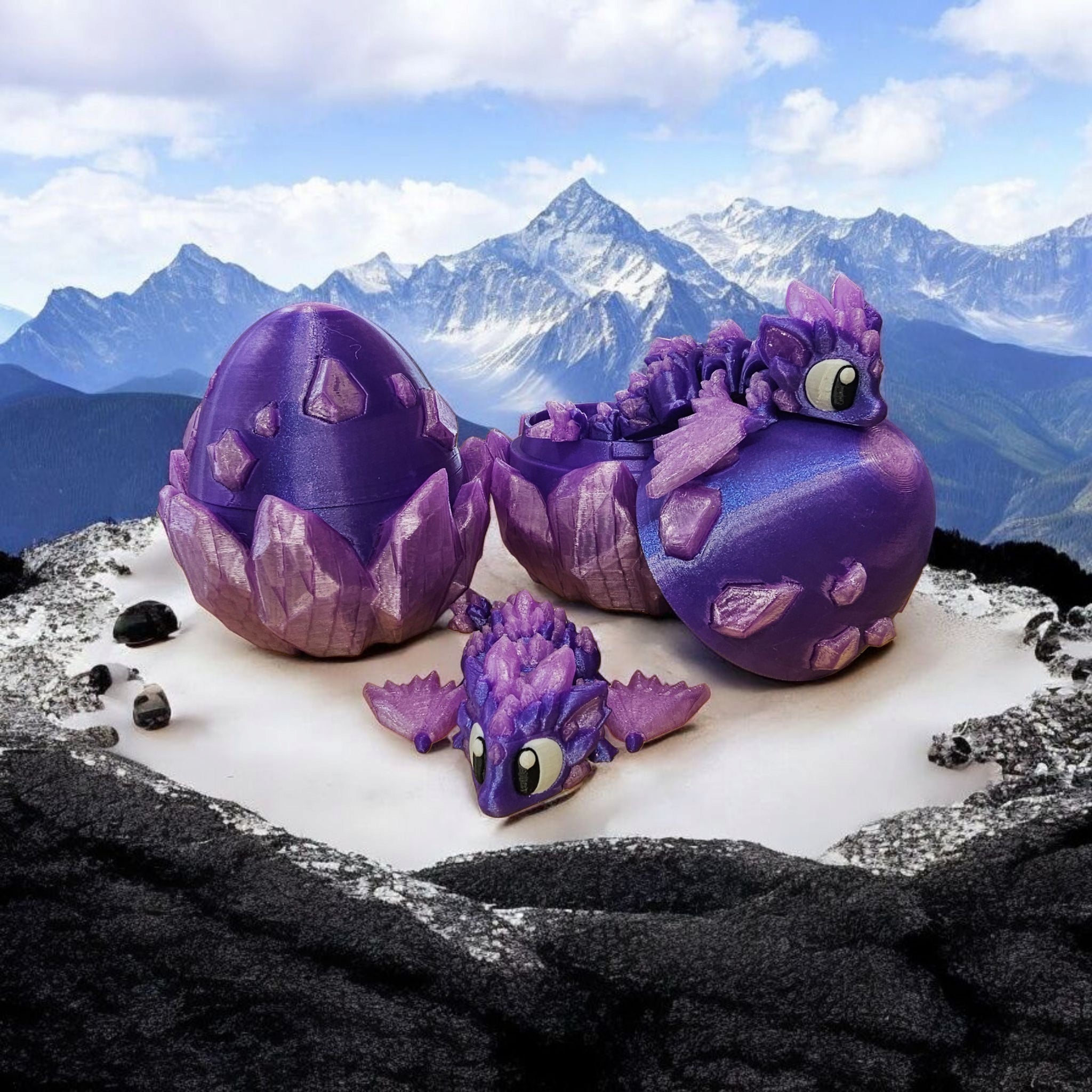 Crystal-Themed Dragon & Egg Set